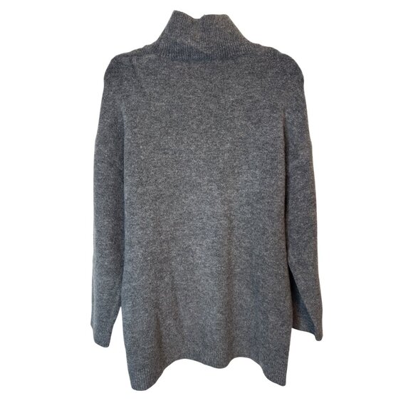 ZARA Small Gray Wool Blend High Neck Sweater - Picture 4 of 15